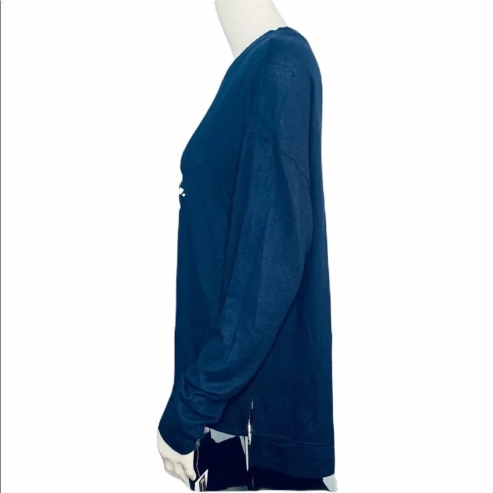 NWT BP from Nordstrom Cozy Lounge Top M navy Snowflake - Picture 5 of 15